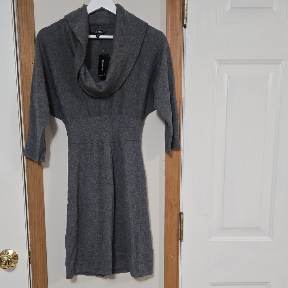 Express Gray Cowl Neck Sweater